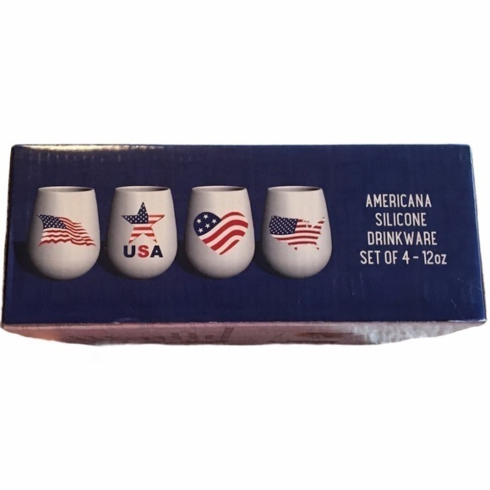 🌸NIB SHARK SKINZZ Set of 4 Silicone Drinkwa…